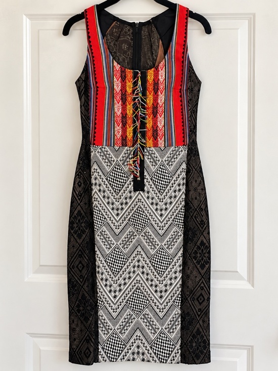 Byron Lars Dresses & Skirts - Byron Lars Beauty Mark Mixed Media Lace Patchwork Sheath Dress Size 6